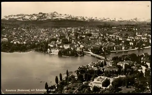Ansichtskarte Konstanz Konstanz (Bodensee) mit Schweizer Alpen 1955