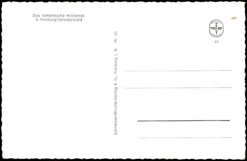 Hirschsprung-Breitnau Das romantische Höllental b. Freiburg/Schwarzwald 1960