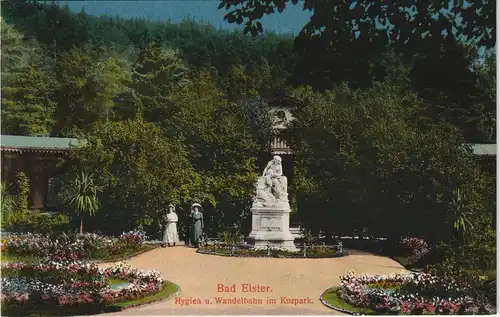 Ansichtskarte Bad Elster Hygiea u. Wandelbahn im Kurpark. 1913
