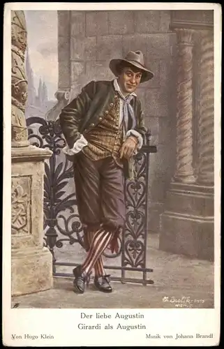 Künstlerkarte Kunst (Art Postcard) Hugo Klein Der liebe Augustin 1910