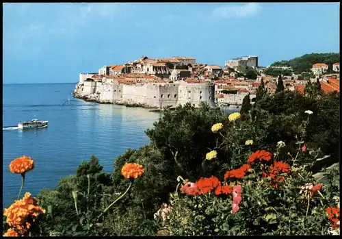 Postcard Ragusa Dubrovnik Ortsansicht mit Meer-Blick 1980