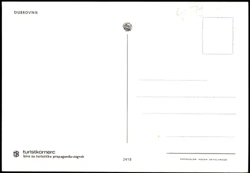 Postcard Ragusa Dubrovnik Ortsansicht mit Meer-Blick 1980