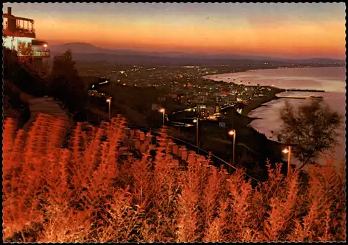Cartoline Riccione Panorama della "Riviera" Notturno 1980