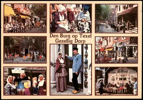 Postkaart Texel Mehrbildkarte Den Burg op Texel Gezellig Dorp 1990