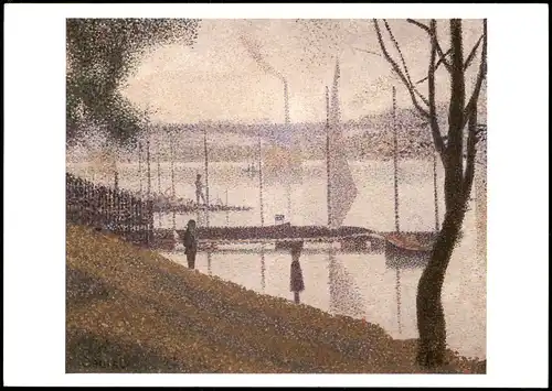 Kunst-AK Georges Seurat (1859-1891) The Bridge at Courbevoie 1886 1987