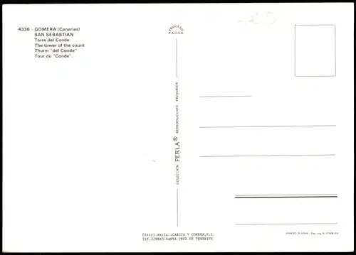 Postales La Gomera GOMERA (Canarias) SAN SEBASTIAN Torre del Conde 1980