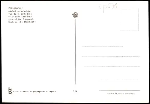 Postcard Ragusa Dubrovnik DUBROVNIK view of the Cathedral 1980