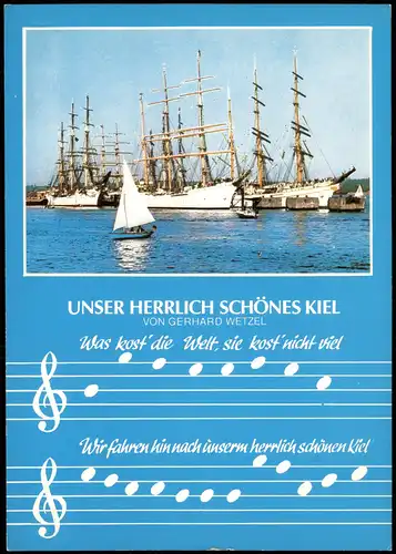 Kiel Lied-AK UNSER HERRLICH SCHÖNES KIEL VON GERHARD WETZEL 1970