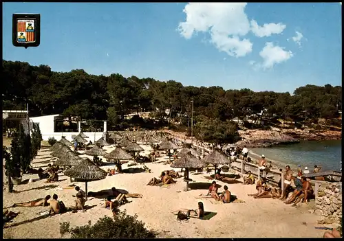 Postales Mallorca Strand von Camping - Mallorca Porto Petro 1982