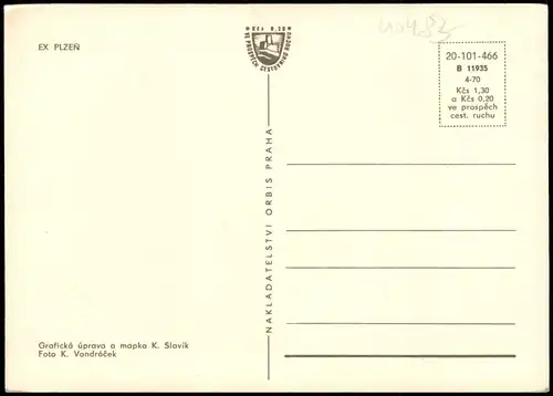 Postcard Pilsen Plzeň Ausstellung, Stadtplan 1978