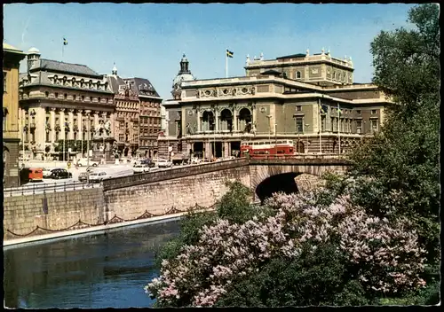 Postcard Stockholm Partie an der Oper 1975