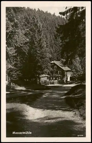 Ansichtskarte Katzhütte (Schwarzatal) Ferienheim Massermühle 1954