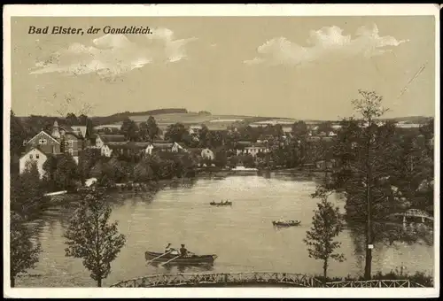 Ansichtskarte Bad Elster Partie am Gondelteich 1916