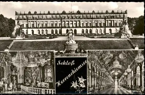 Ansichtskarte Chiemsee Mehrbild: Schloß mit Innenansichten 1961