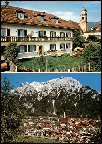 Ansichtskarte Mittenwald Gästehaus Spornitz und Stadt - 2 Bild 1996