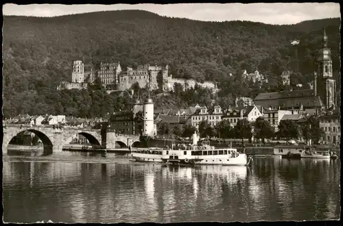 Ansichtskarte Heidelberg Heidelberger Schloss mit Dampfer 1963