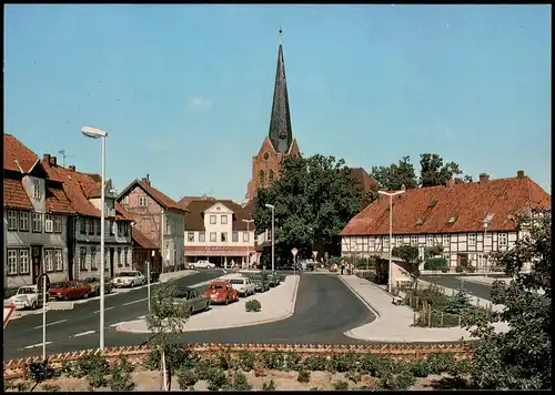 Ansichtskarte Dannenberg (Elbe) Bus - Bahnhof, VW-Käfer 1973