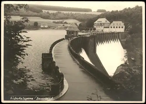 Ansichtskarte Attendorn Staumauer, Überlauf 1953
