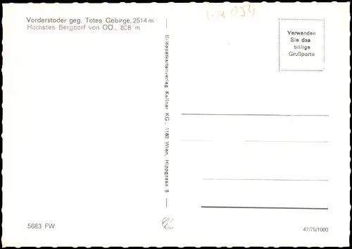 Ansichtskarte Vorderstoder Ortspanorama geg. Totes Gebirge 1980