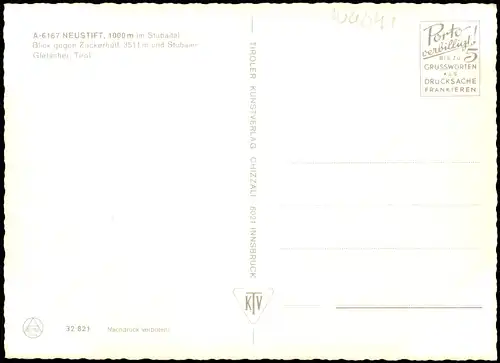 Ansichtskarte Neustift im Stubaital Panorama-Ansicht 1980