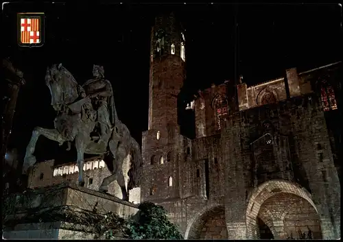 Postales Barcelona Barrio Gótico, Monumento a Berenguer el Grande 1980