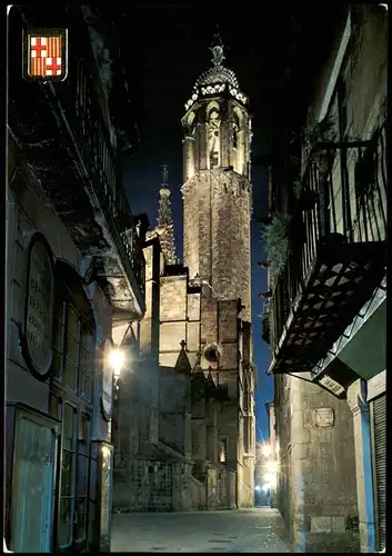 Postales Barcelona Barrio Gótico Nocturna Quartier Gothique 1980