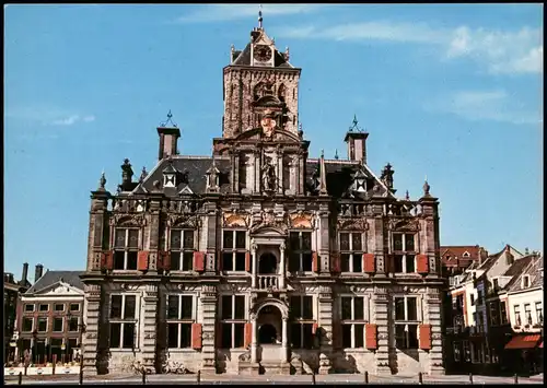 Postkaart Delft Delft Stadhuis (Rathaus) 1980