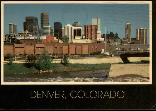 Denver Ortsansicht Skyline from Confluence Park (City View) 1984