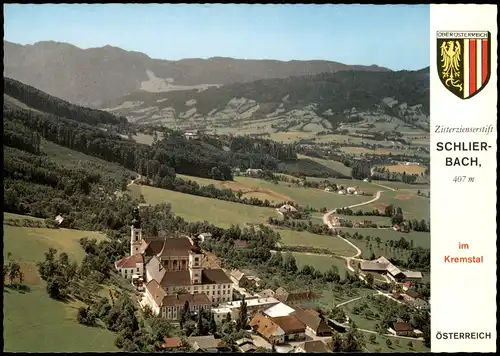 Ansichtskarte Schlierbach Panorama mit Zisterzienserstift im Kremstal 1980