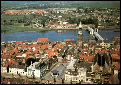 Postkaart Kampen (Niederlande) met Ijselbrug - Luftbild Aerophoto 1988