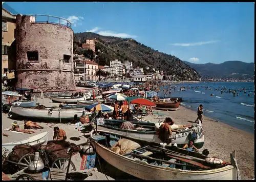 Cartoline Laigueglia Ortsansicht Riviera dei Fiori Blumen Riviera 1980