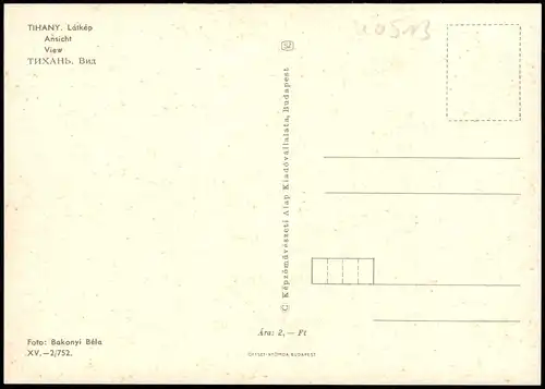 Postcard Tihany Látkép Ortsansicht Panorama 1970