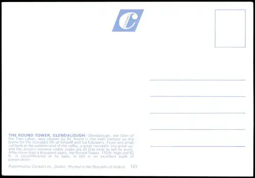 Dublin Baile Átha Cliath Umland-Ansicht ROUND TOWER, GLENDALOUGH 1970