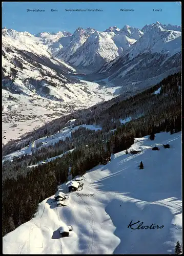 .Schweiz KLOSTERSER SCHWENDI an der Parsenn-Abfahrt nach Klosters 1982