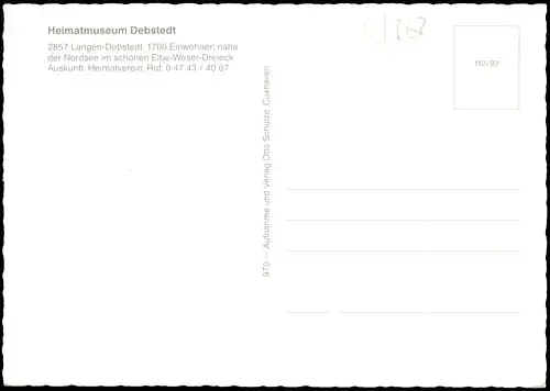 Ansichtskarte Debstedt Heimatmuseum Langen-Debstedt 1980