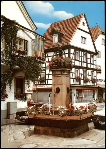 Ansichtskarte Bad Orb Brunnen am Marktplatz 1980
