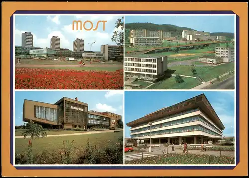 Postcard Brüx Most Mehrbildkarte mit 4 Ortsansichten 1980