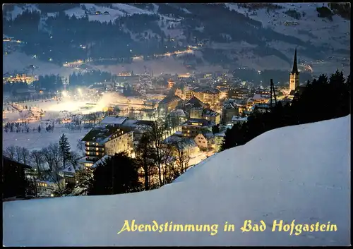Ansichtskarte Bad Hofgastein Panorama-Ansicht bei Nacht / am Abend 1980