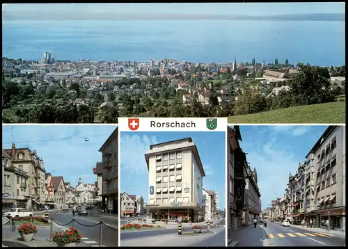 Ansichtskarte Rorschach Mehrbildkarte mit 4 Ortsansichten 1975