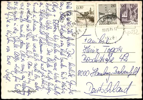 Postcard Rab Arbe Umland-Ansicht, Meeres-Bucht 1976