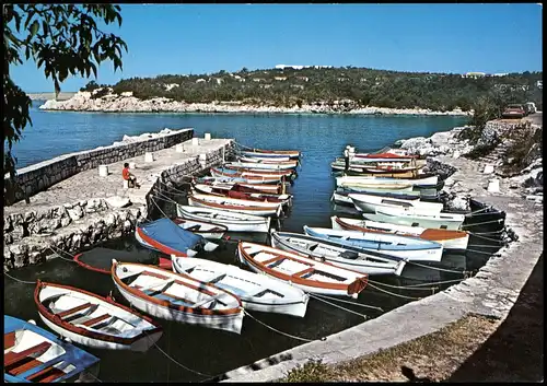 Postcard Crikvenica Cirquenizza KAČJAK Boote kleiner Hafen 1980