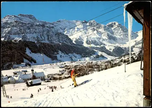 Ansichtskarte Engelberg OW Panorama-Ansicht mit Skilift Ochsenmatt 1980
