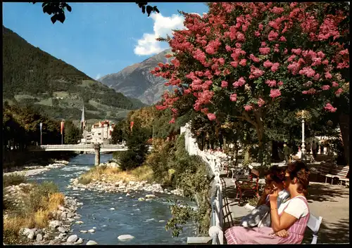 Cartoline Meran Merano Panorama-Ansicht, Kurpromenade 1980
