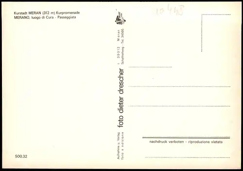 Cartoline Meran Merano Panorama-Ansicht, Kurpromenade 1980