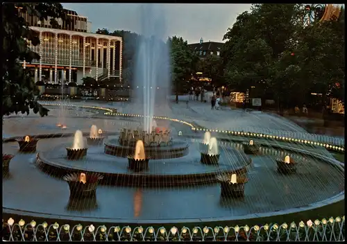 Postcard Kopenhagen København Tivoli, Springbrunnen Wasserspiele 1970