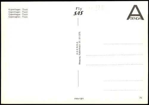 Postcard Kopenhagen København Tivoli, Springbrunnen Wasserspiele 1970