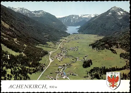 Scholastika-Achenkirch ACHENKIRCH am Achense vom Flugzeug aus, Luftbild 1970