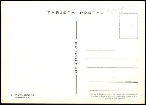 Postales Marbella Ortsansicht, VISTA CENTRO 1980