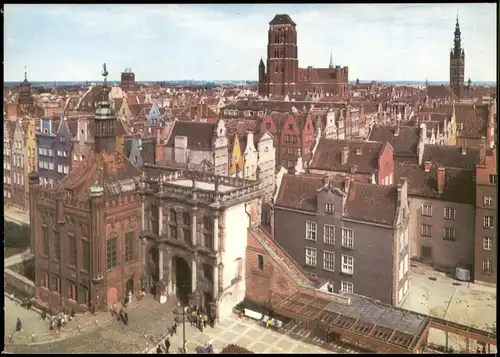 Postcard Danzig Gdańsk/Gduńsk Panorama-Ansicht, Stadt-Ansicht 1972
