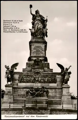 Ansichtskarte Rüdesheim (Rhein) Niederwalddenkmal 1959